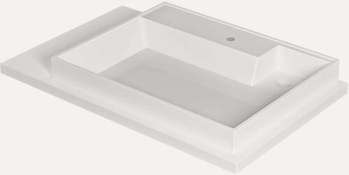 Изображение товара Раковина над стиральной машиной СаНта Юпитер 80 R с левым крылом, белая, раковина для ванной из искусственного мрамора, прямоугольная