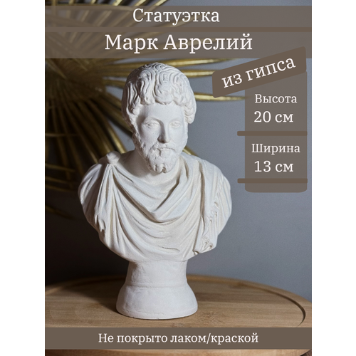 фото Статуэтка марк аврелий, 20 см, бюст из гипса, ручная работа, без окрашивания gipspot
