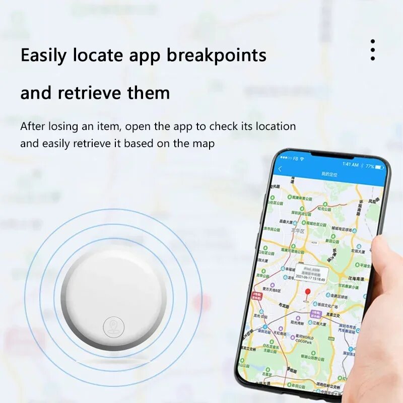 Изображение Xiaomi Mini Smart Anti-Lost Tracker Напоминание для домашних животных Детская сумка Кошелек 5G Bluetooth GPS Устройство Air Tag Finder Локатор слежения, Black Set
