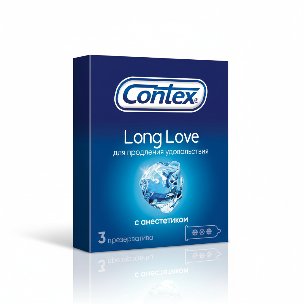 Презервативы Contex "Long Love", латексные, ультратонкие, для максимального комфорта, 3 штуки