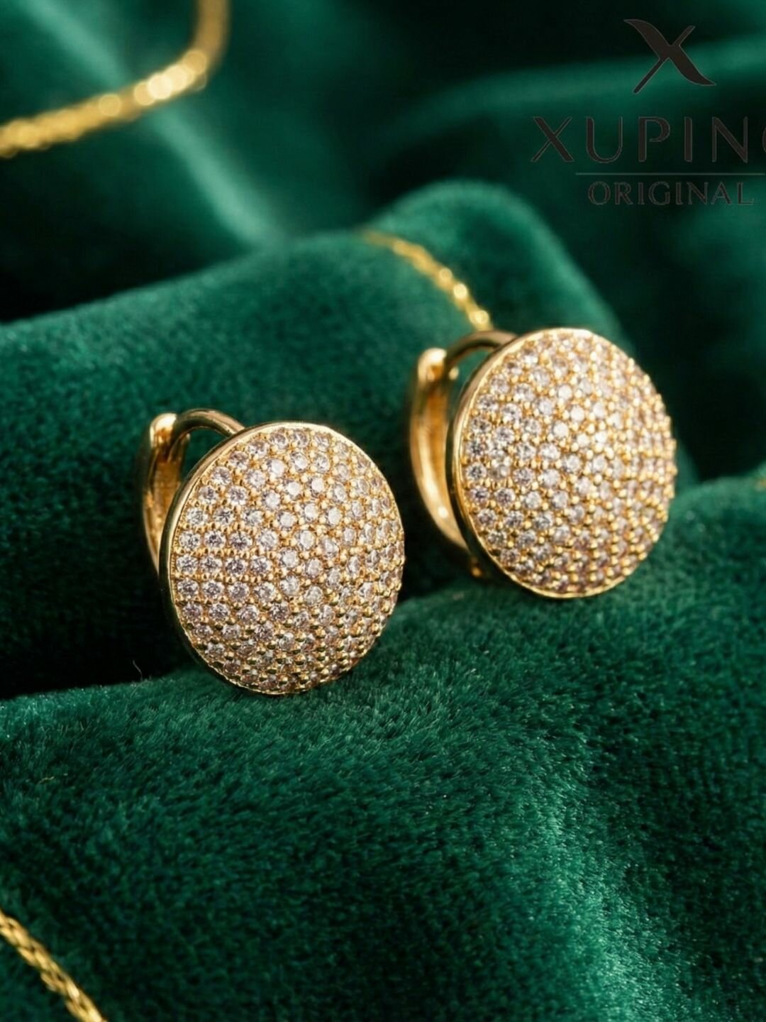 Комплект серег, фианит