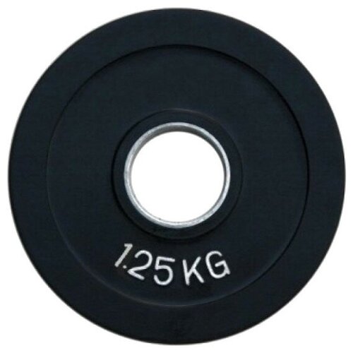 фото Диск олимпийский обрезиненный fitnessport черный 1.25кг. rcp18-1.25