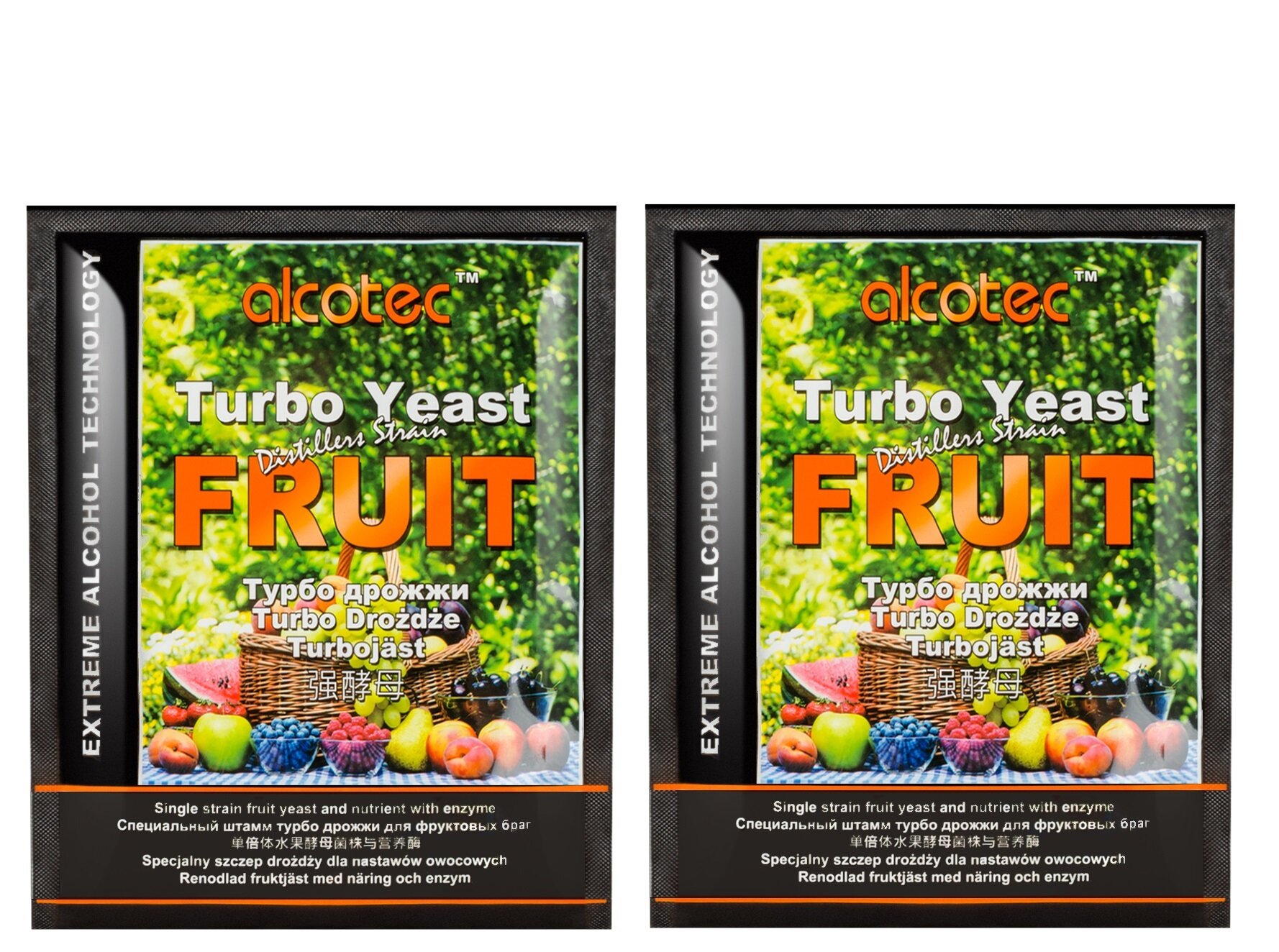 Дрожжи спиртовые Alcotec Fruit Turbo, 2 шт. 120 гр.