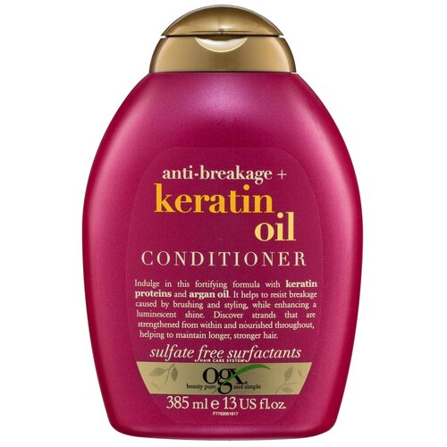 OGX кондиционер Anti-Breakage+ Keratin Oil для поврежденных волос, 385 мл