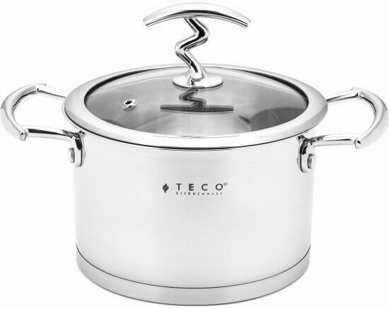 Кастрюля с крышкой Teco TC-C2100-02, нержавеющая сталь, 16см/2,1л