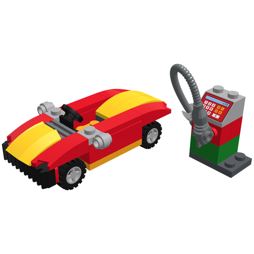 Конструктор LEGO Monthly Mini Model Build 40277 Автомобиль на заправке, 44 дет. universal car fuel pump hand gas oil pump manual suction pipe pumping for boat liquid petrol tuning fuel gasoline diesel pump