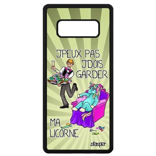 фото Чехол на смартфон galaxy note 8, "не могу - сижу с единорогом!" карикатура юмор utaupia