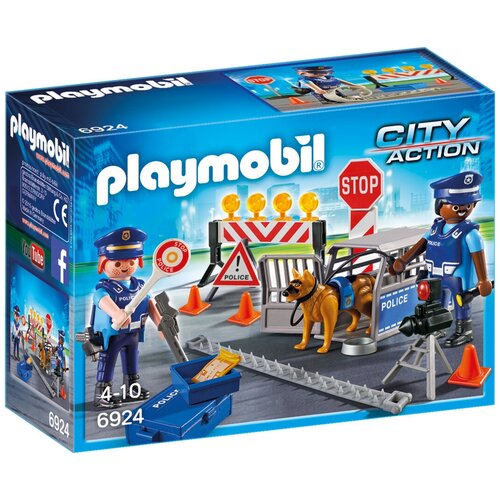 фото Набор с элементами конструктора playmobil city action 6924 блокпост на дороге