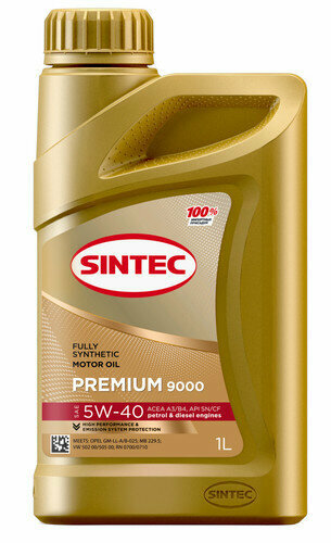 Синтетическое моторное масло SINTEC Premium SAE 5W-40 ACEA A3/B4, 1 л, 1 шт.