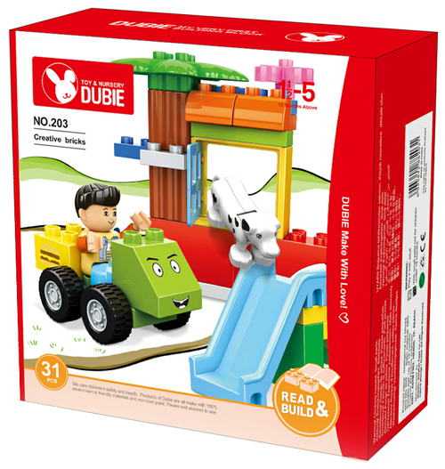 Конструктор Dubie Read & Build 203 Creative Bricks, 31 дет.