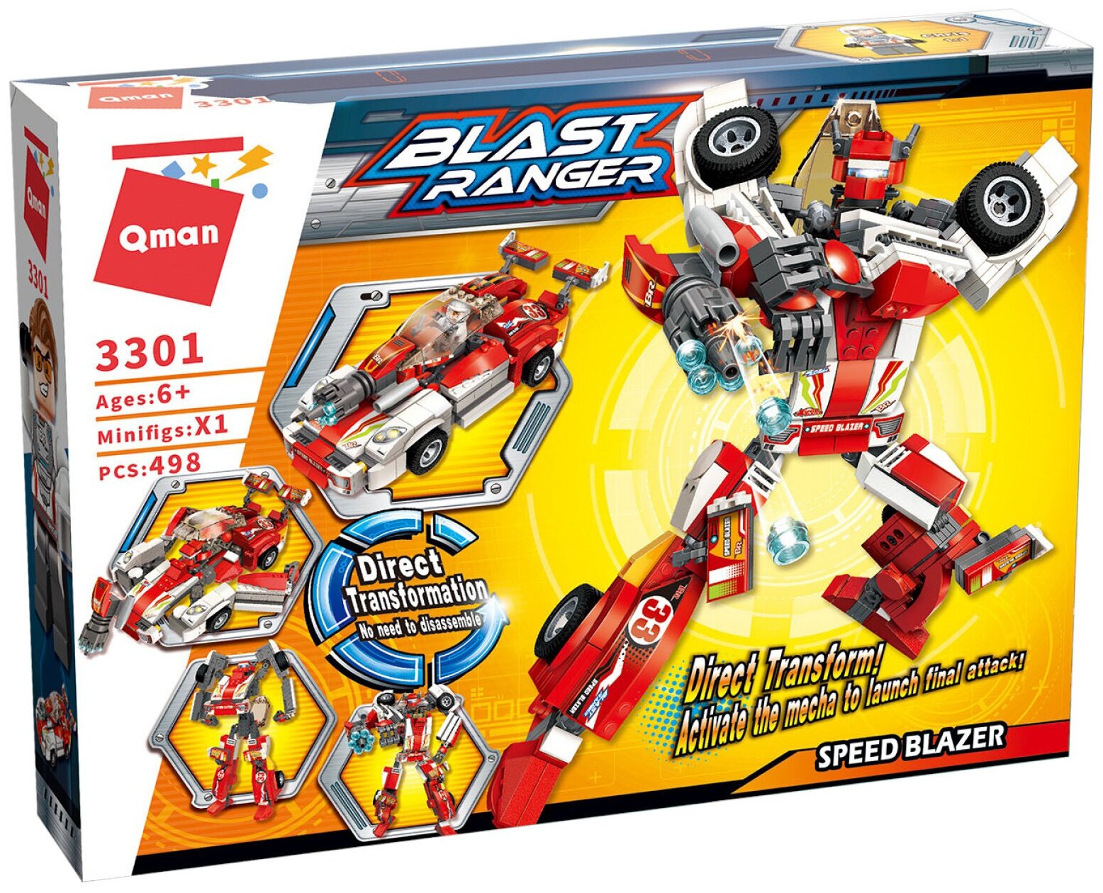 Конструктор Qman Blast Ranger 3301 Робот-спорткар