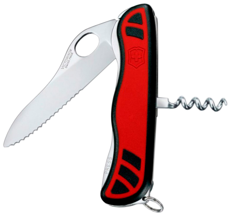 Нож перочинный Victorinox Sentinel OneHand (0.8321.MWC) 111мм 3функций красный/черный карт.коробка - фото №1