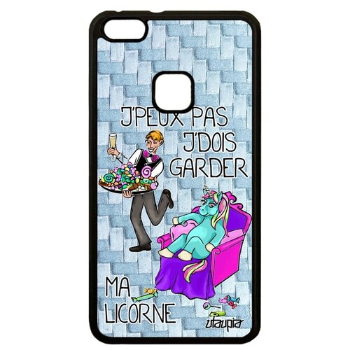 фото Чехол для телефона huawei p10 lite, "не могу - сижу с единорогом!" комикс юмор utaupia