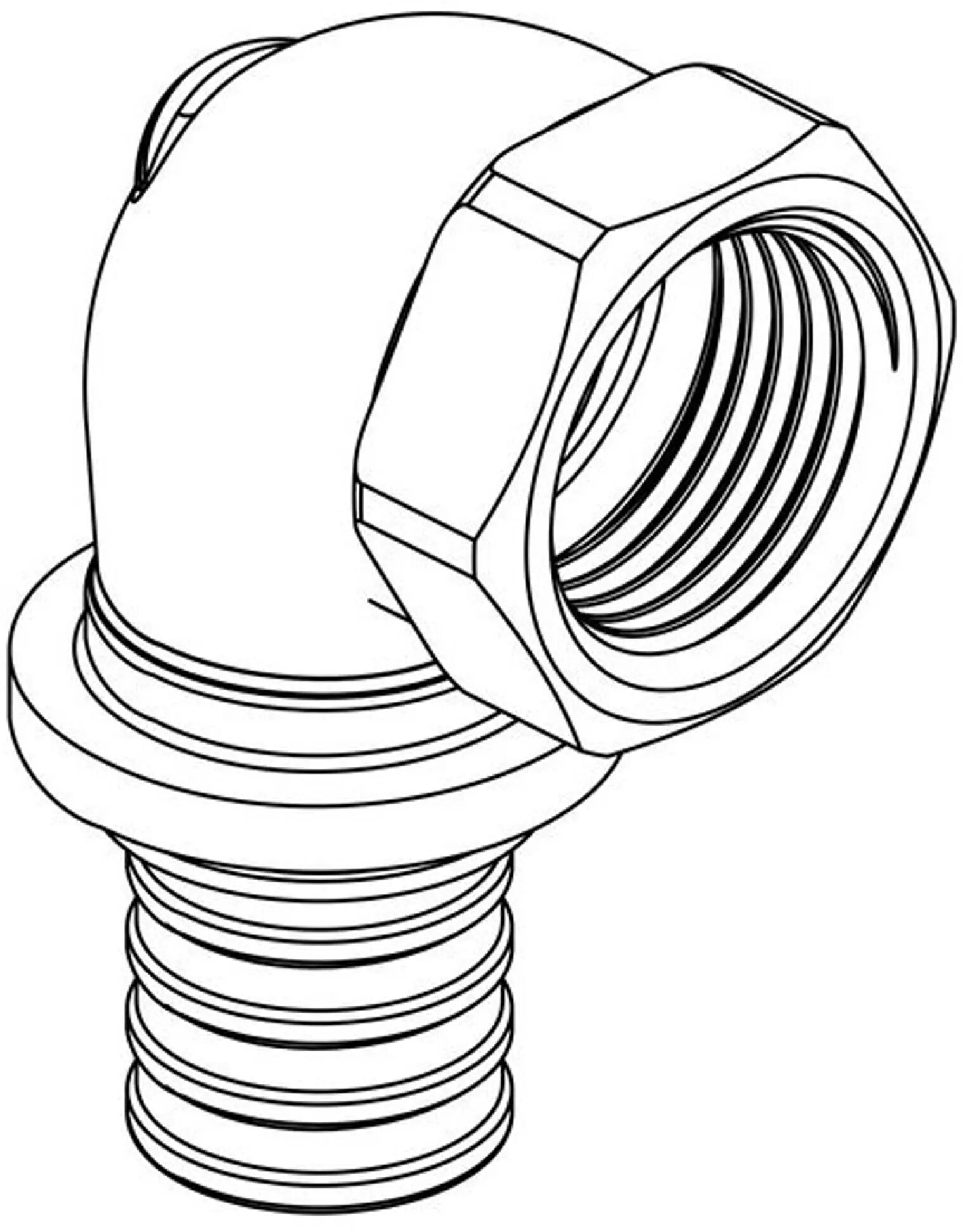 RX 13660961001 Угольник (1/2", 20 мм, 90 °, бронза) REHAU - фото №4