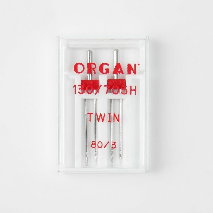 Иглы Organ двойные стандартные № 80/3.0, 2 шт. - фотография № 6