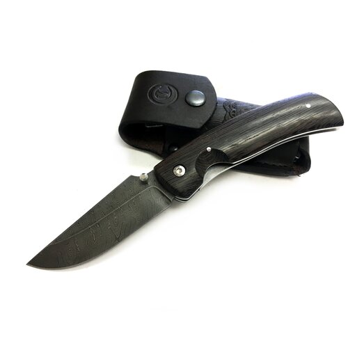 фото Нож складной аляска, дамасская сталь, семин семина е.п.