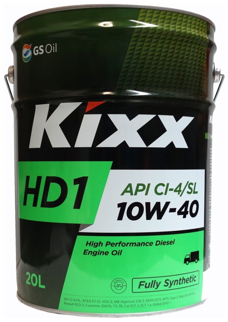 Масло дизельное HD1 API CI-4/SL 10W40 синт.20л KIXX L2061P20E1
