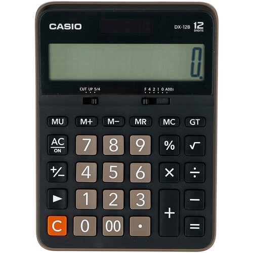 Калькулятор бухгалтерский CASIO DX-12B-W, черный