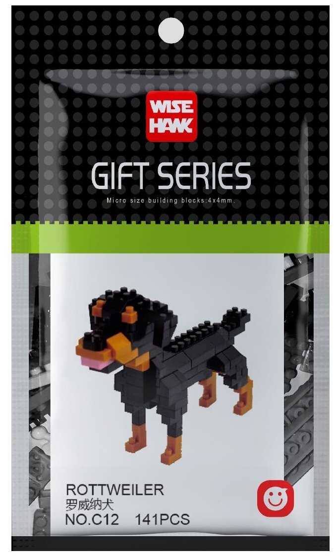 Конструктор Wisehawk & LNO Ротвейлер 141 деталь NO. C12 Rottweiler Gift Series