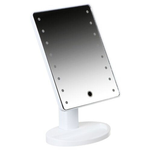 Зеркало с LED-подсветкой, USB, 4 ААА, 16,7*27см, пластик, стекло