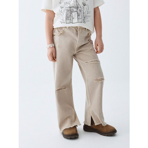 Джинсы Sela, размер 110, бежевый джинсы размер 110 бежевый