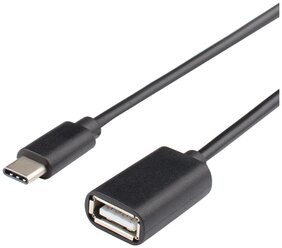 Адаптер Atcom USB OTG - USB Type-C (АТ4716) 0.1 м, черный