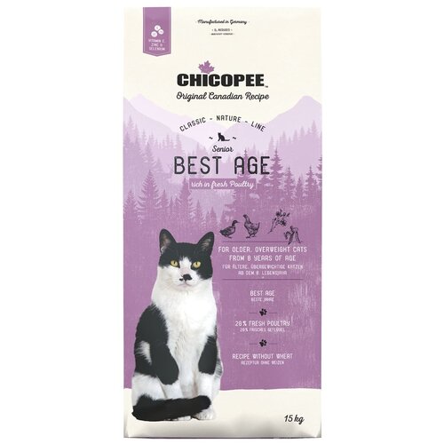 Chicopee CNL Cat Senior Best Age сухой корм для пожилых кошек с птицей