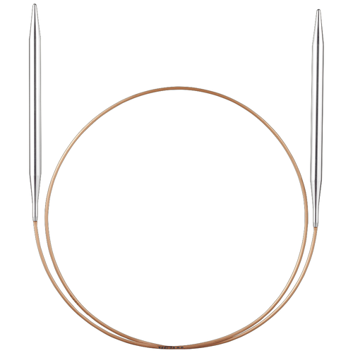 Спицы ADDI круговые супергладкие 105-7, диаметр 15 мм, длина 13 см, общая длина 150 см, серебристый/золотистый