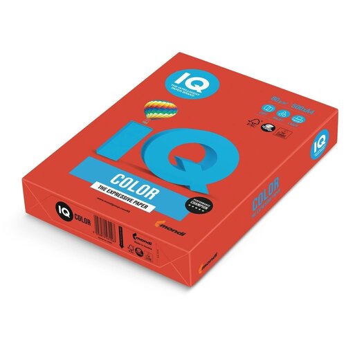 Бумага IQ Color A4 80 г/м², 500 л, кораллово-красный CO44
