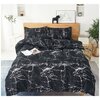Комплект постельного белья Grazia-Textile СЕМЕЙНЫЙ Black Marble, Сатин, наволочки 50x70 2 шт. - изображение