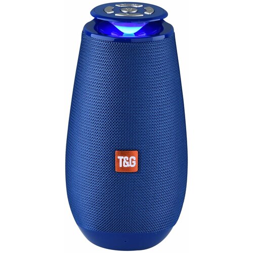 Портативная колонка Синия Беспроводная Bluetooth колонка с светомузыкальной подсветкой TG TG-508 FM SD USB AUX MIC 120000₽