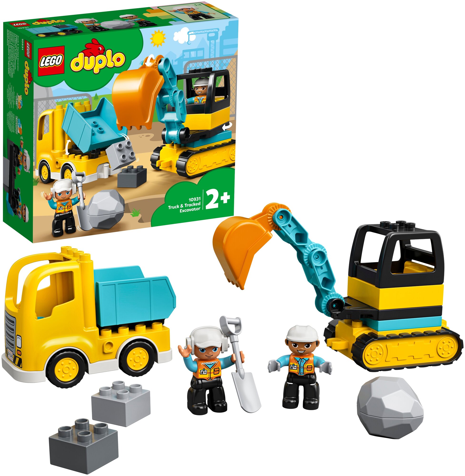 Конструктор LEGO DUPLO Town Грузовик и гусеничный экскаватор, 20 деталей (10931) - фото №2