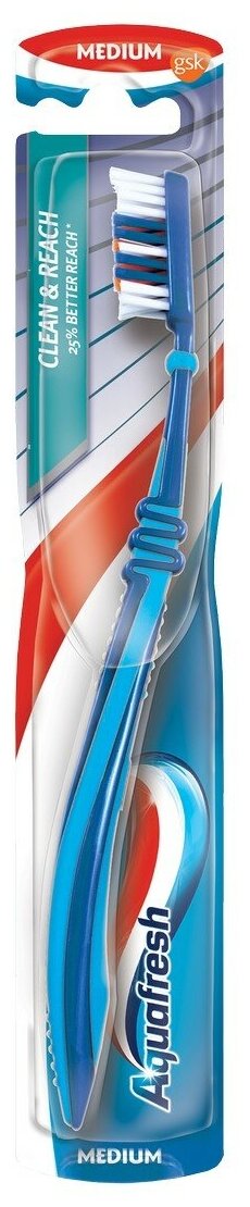 Зубная щетка Aquafresh Clean&Reach, голубая .