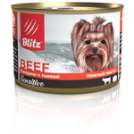Влажный корм для собак Blitz Sensitive, при чувствительном пищеварении, говядина, с тыквой 200 г - изображение