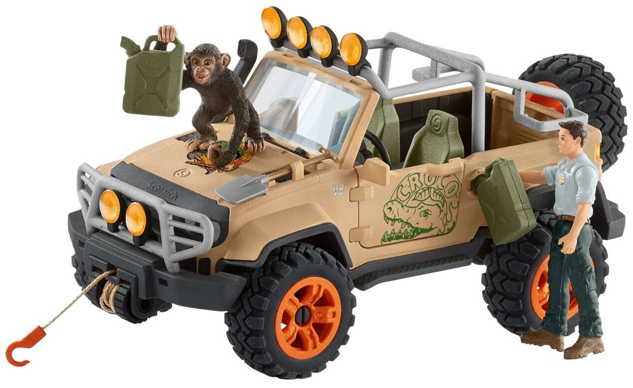 Игровой набор Schleich Дикие животные Внедорожник с лебедкой - фото №1