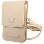 Guess Original сумка для смартфонов Wallet Bag Saffiano Triangle logo Beige (оригинал) - изображение