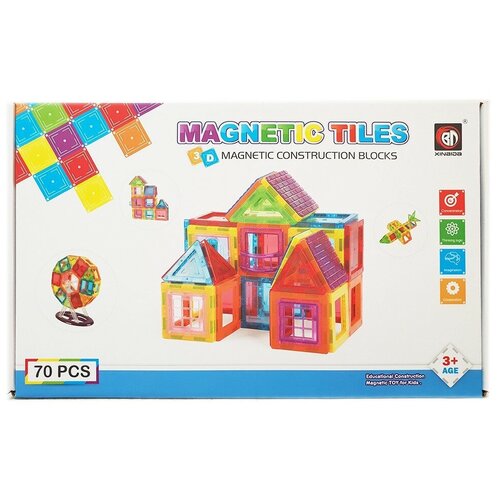 Конструктор Xinbida Magnetic Tiles 9913, 70 дет.