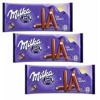 Милка (Milka) печенье из Европы Lila Choco Sticks набор 3 упаковки х 112г