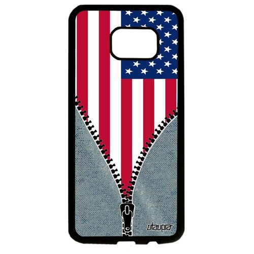 фото Чехол на смартфон galaxy s7 edge, "флаг соединенных штатов на молнии" государственный туризм utaupia