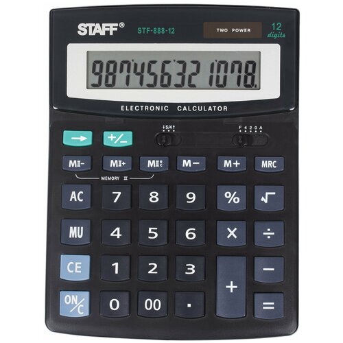 Калькулятор бухгалтерский STAFF STF-888-12 черный