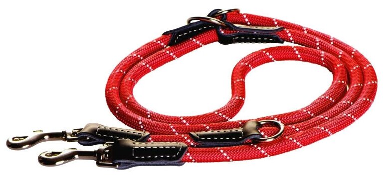 Rogz поводок-перестежка круглый для средних собак размер M серия ROPE длина до 2 м красный