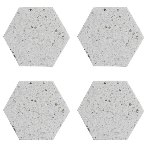 Набор из 4 подставок из камня elements hexagonal 10 см