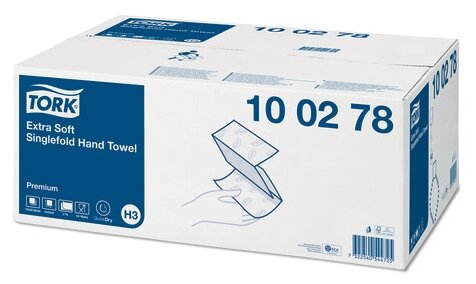 Полотенца бумажные лист. Tork "Premium"(ZZ сл)(H3), 2-слойные, 200л/пач, 23*22,6см, белые