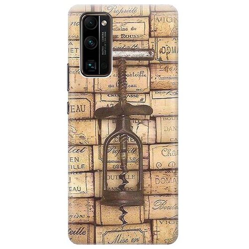 фото Чехол - накладка artcolor для honor 30 pro+ с принтом "штопор и вино" re:pa