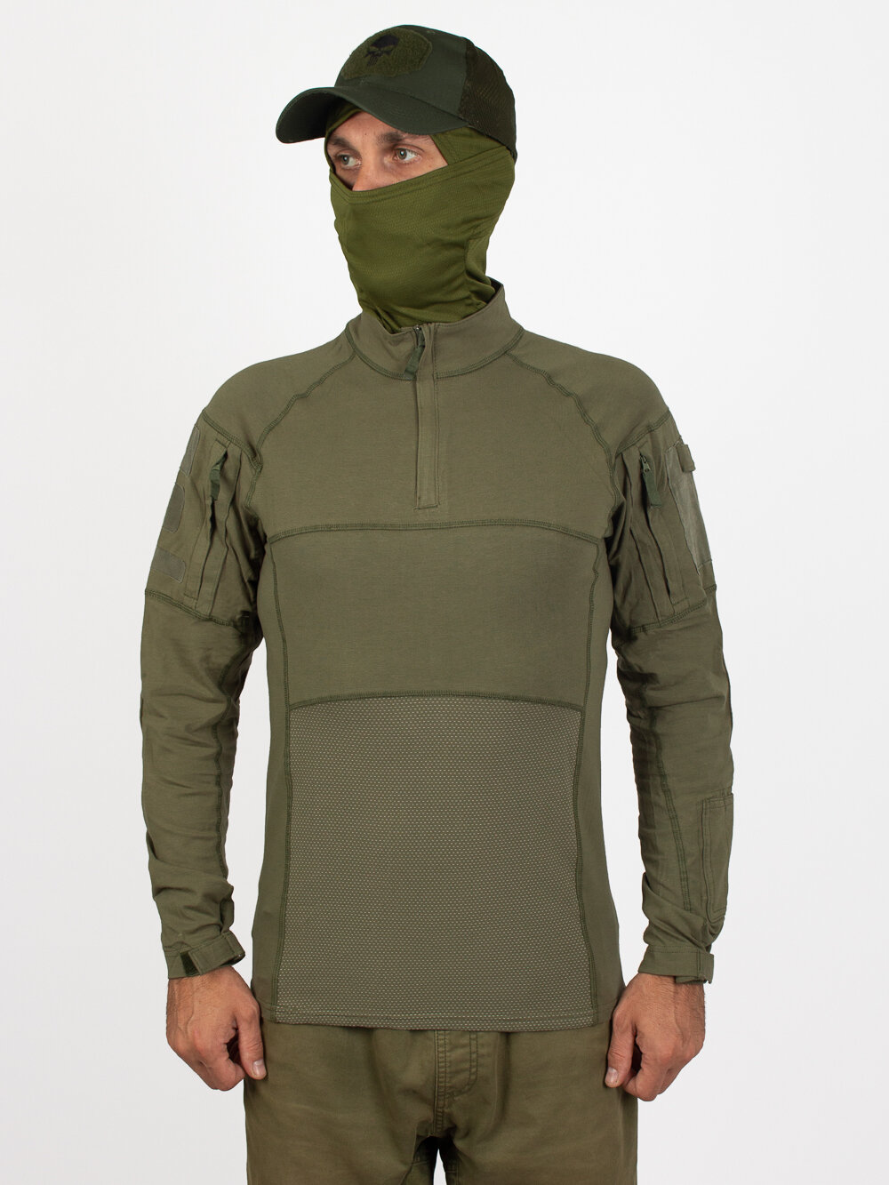 Рубашка тактическая Kamukamu цвет олива зеленая / Combat Shirt olive (размер: 48, рост: 176-182, размер производителя: l)