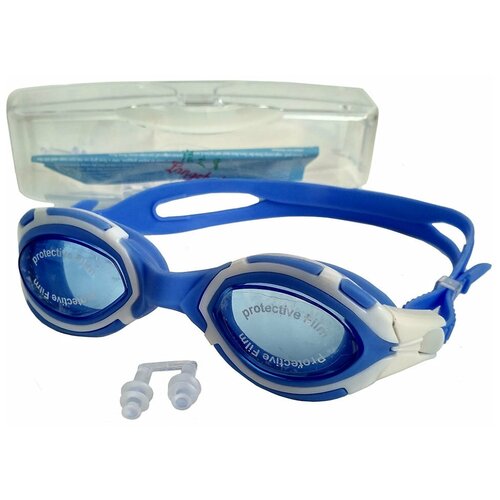 фото T07616 очки для плавания (сине/белые) hawk