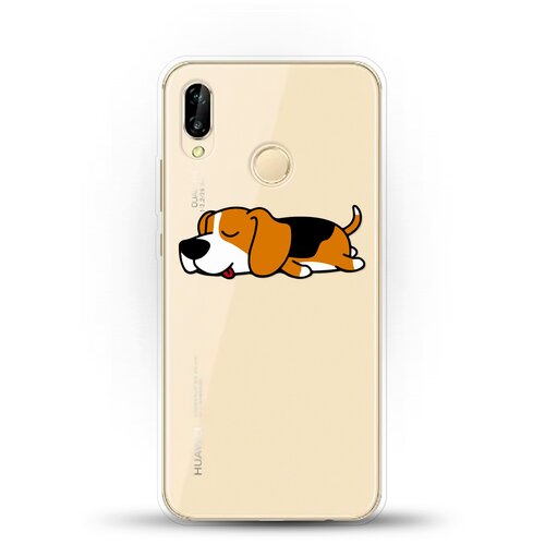 фото Силиконовый чехол уставший бигль на huawei p20 lite andy & paul
