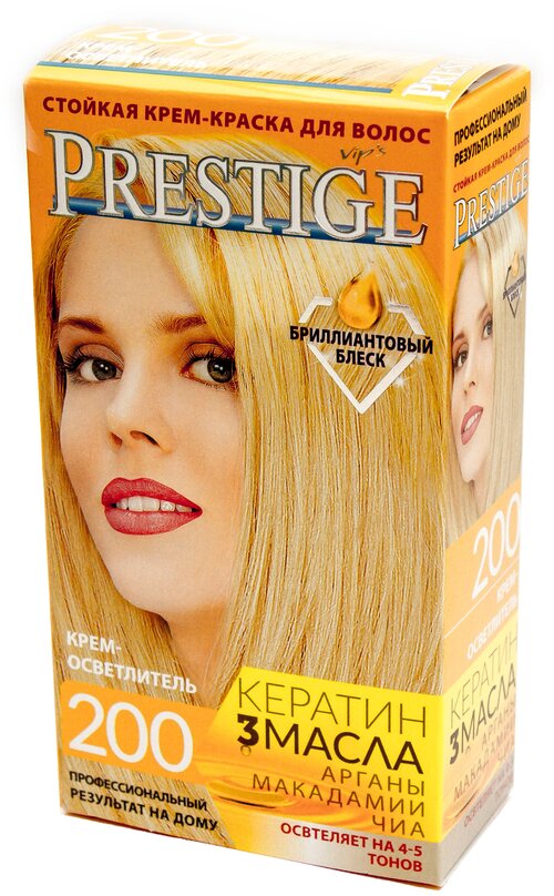 VIPs Prestige Бриллиантовый блеск стойкая крем-краска для волос, 200 - крем-осветлитель, 115 мл