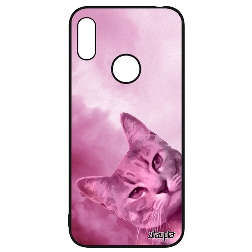 фото Чехол для мобильного huawei y6 2019, "котик" пушистый дикий utaupia