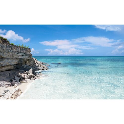 Моющиеся виниловые фотообои GrandPiK Пейзаж. Лазурный океан и голубое небо, 200х145 см